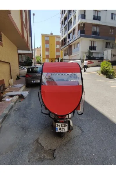 Motosiklet Şemsiyesi Yanları Kapalı Model Kırmızı MT-K001 Motosiklet Şemsiyesi Yanları Kapalı Model Kırmızı-MT-K001