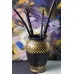 Seramik Vazo Mandala Mor Kahve Gold-BEVZ001