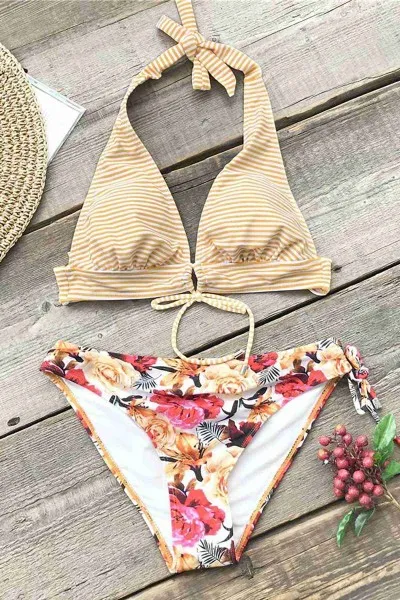 Angelsin Bağlamalı çiçekli Bikini Alt çok Renkli Angelsin Bağlamalı çiçekli Bikini Alt çok Renkli