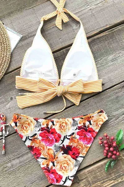 Angelsin Bağlamalı çiçekli Bikini Alt çok Renkli Angelsin Bağlamalı çiçekli Bikini Alt çok Renkli