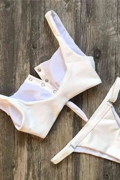 Angelsin Beyaz çıtçıtlı Bikini Takım Angelsin Beyaz çıtçıtlı Bikini Takım