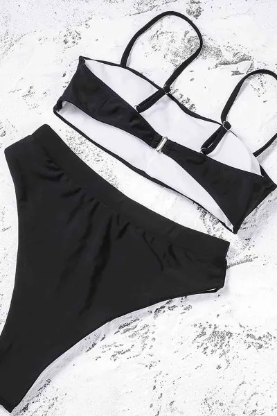 Angelsin V Kesim Yüksek Bel Bikini Takım Siyah Angelsin V Kesim Yüksek Bel Bikini Takım Siyah