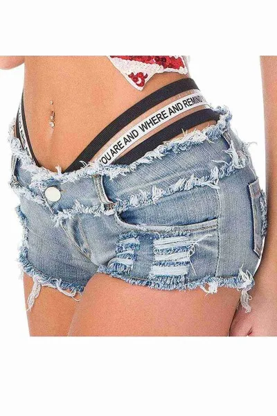 Merry See Bel Lastik Detaylı Denim Kot şort Mavi Merry See Bel Lastik Detaylı Denim Kot şort Mavi