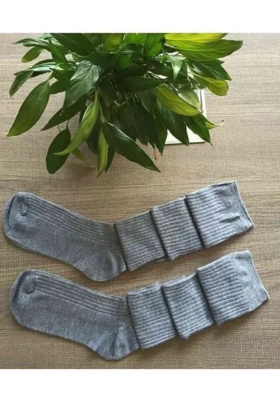 Merry See Parfümlü örgü Diz üstü çorap Gri Merry See Parfümlü örgü Diz üstü çorap Gri