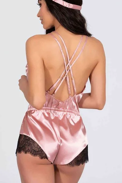 Merry See Saten Dantel Tulum Gecelik Pembe Merry See Saten Dantel Tulum Gecelik Pembe
