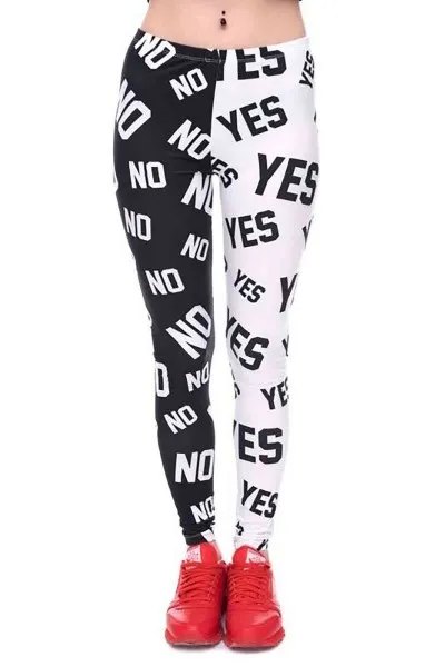 Merry See Yes - No Baskılı Tayt çok Renkli Merry See Yes - No Baskılı Tayt çok Renkli
