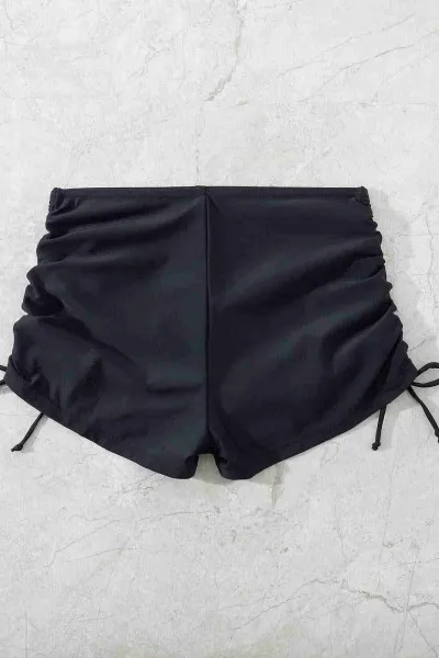 Angelsin özel Tasarım Büzgü Detaylı Bikini Altı Siyah Angelsin özel Tasarım Büzgü Detaylı Bikini Altı Siyah