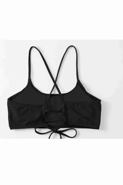 Angelsin Sırt Bağlamalı Bikini üstü Siyah Angelsin Sırt Bağlamalı Bikini üstü Siyah