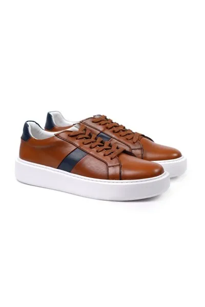 Fazer taba-lacivert hakiki deri erkek spor (sneaker) ayakkabı TZC-FAZER-TL Fazer taba-lacivert hakiki deri erkek spor (sneaker) ayakkabı-TZC-FAZER-TL