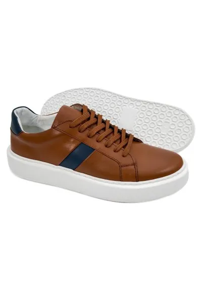 Fazer taba-lacivert hakiki deri erkek spor (sneaker) ayakkabı TZC-FAZER-TL Fazer taba-lacivert hakiki deri erkek spor (sneaker) ayakkabı-TZC-FAZER-TL