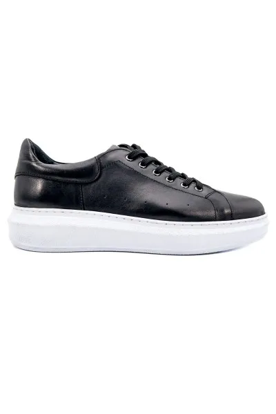 Strada Siyah Deri-beyaz Taban Hakiki Deri Erkek Spor Ayakkabı TZC-STRADA-SD Strada siyah deri-beyaz taban hakiki deri erkek spor (sneaker) ayakkabı-TZC-STRADA-SD