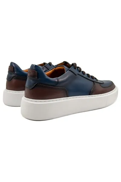 Tiger lacivert kahverengi hakiki deri erkek spor (sneaker) ayakkabı TZC-TIGER-LKD Tiger lacivert kahverengi hakiki deri erkek spor (sneaker) ayakkabı-TZC-TIGER-LKD